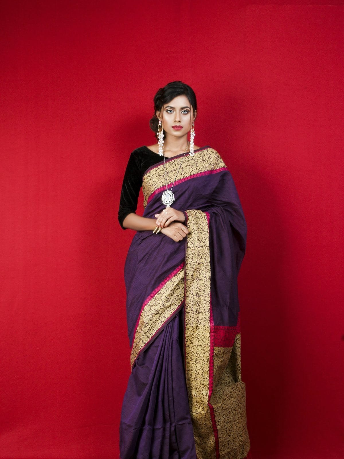 Aubergine Georgette Saree