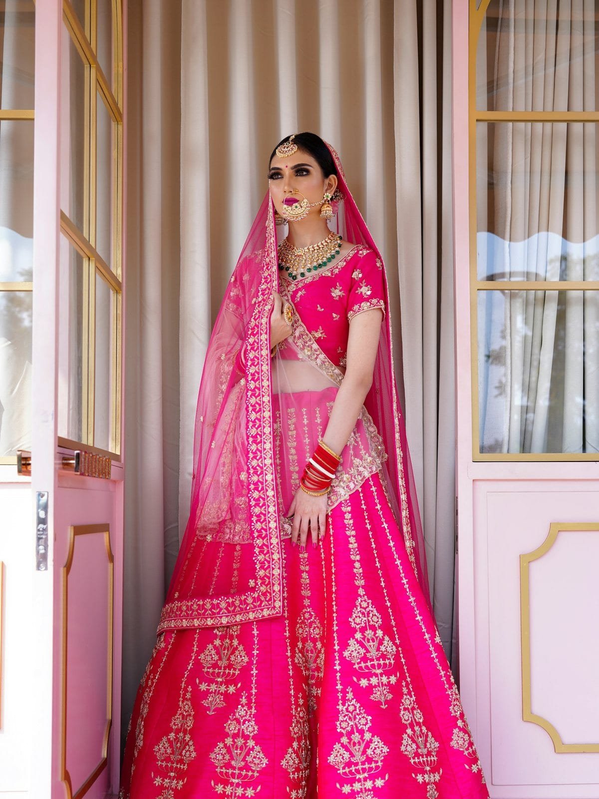 Fuchsia Mehndi Lehnga