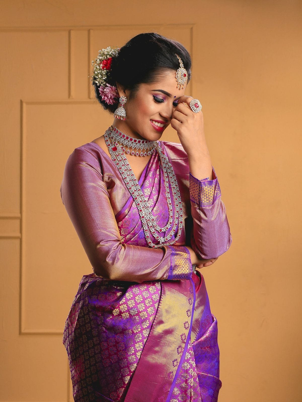 Plum Banarsi Silk Saree