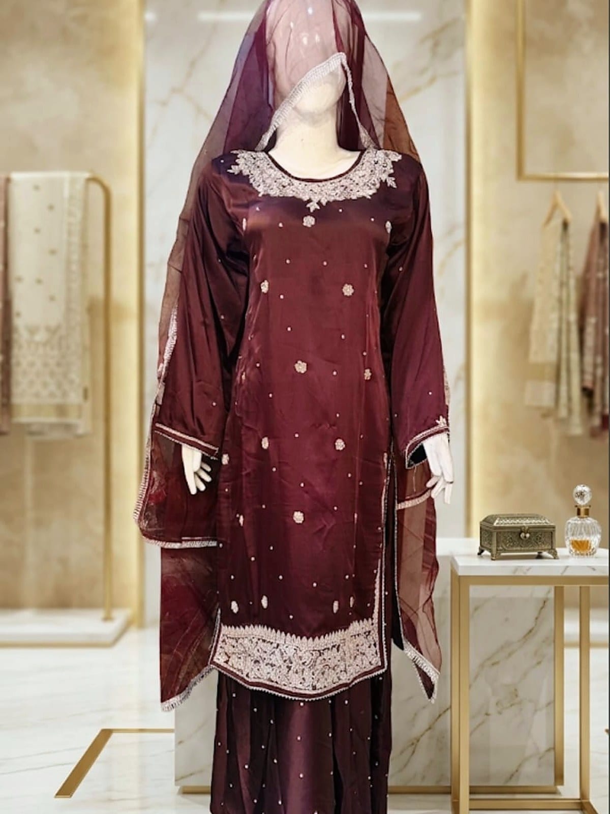 Shamoz Silk Hand-Made Work Long Shirt