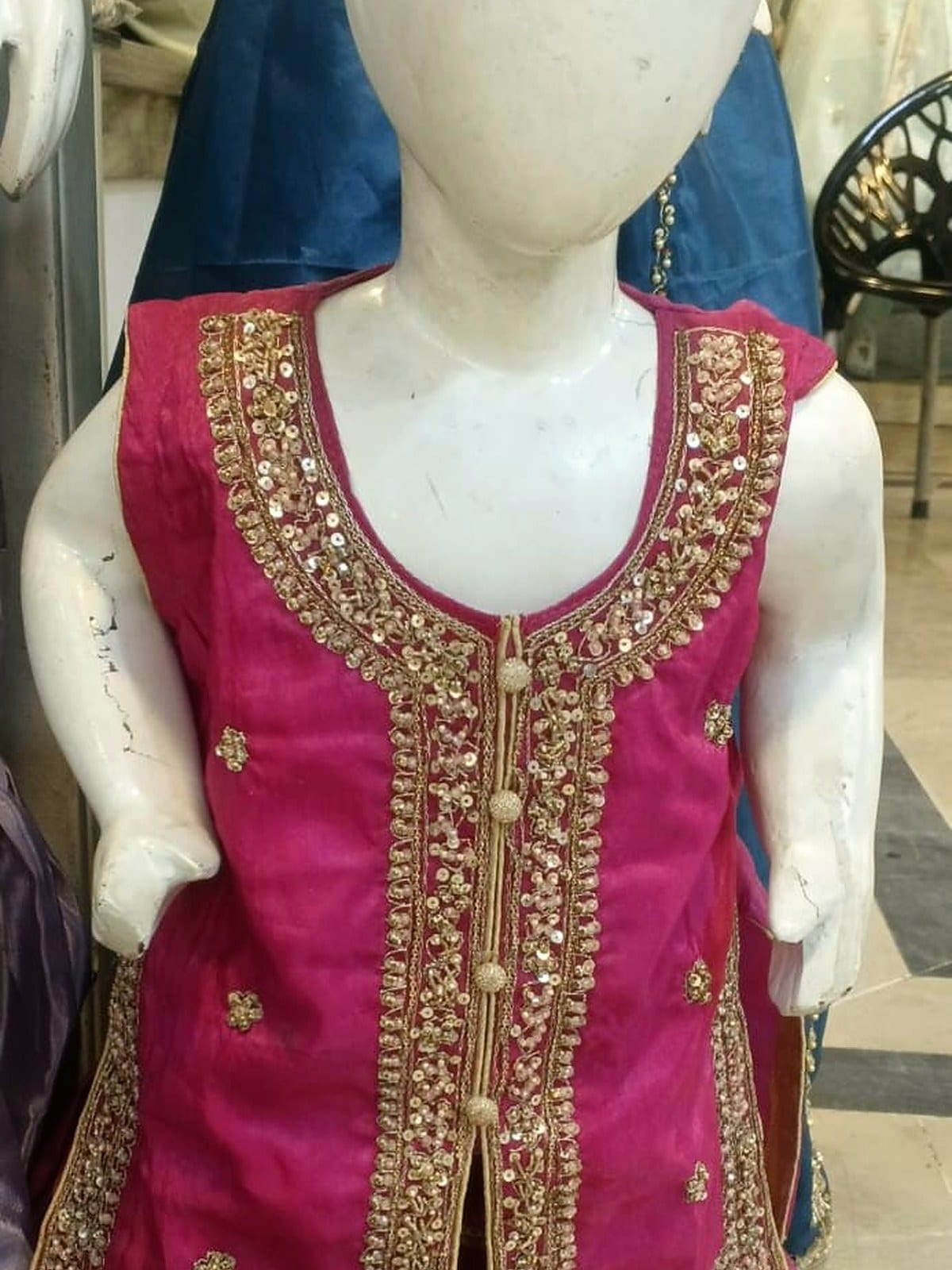 Shesha Silk Hand-Made Work Suit for Girls