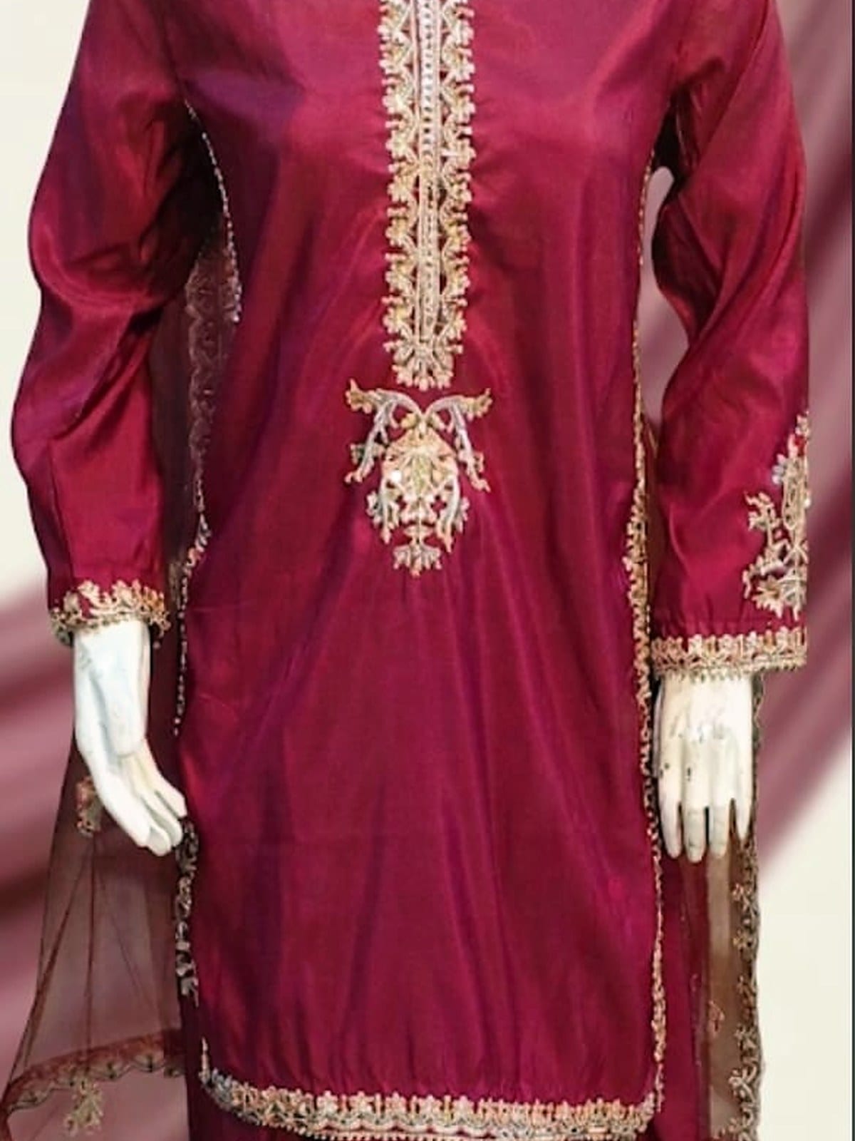 Short Silk Farshi Shalwar Suit